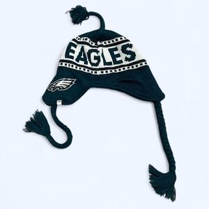 Philadelphia Eagles green and white knit hat. 47 brand, one size